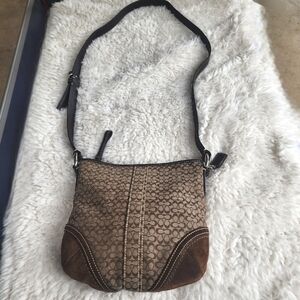 Coach Signature Jacquard Fabric Crossbody Bag